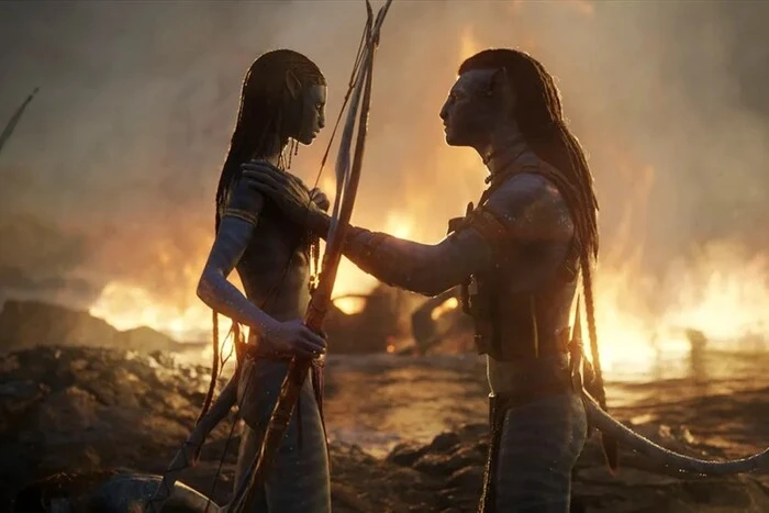 Avatar: The Way of Fire and Ash: Jake with combat flames