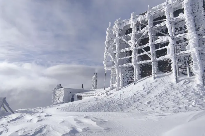 Snowy mountains in the Carpathians