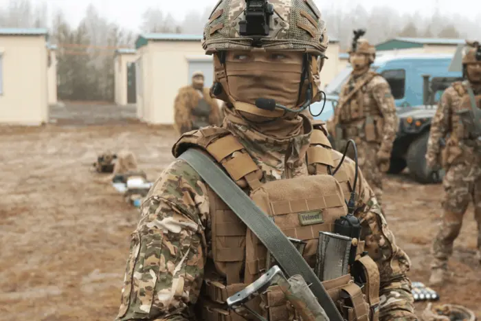 Special forces in military uniforms in Kursk