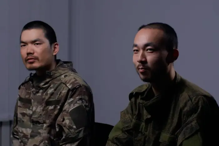 Captive Chinese soldiers of the Ukrainian army