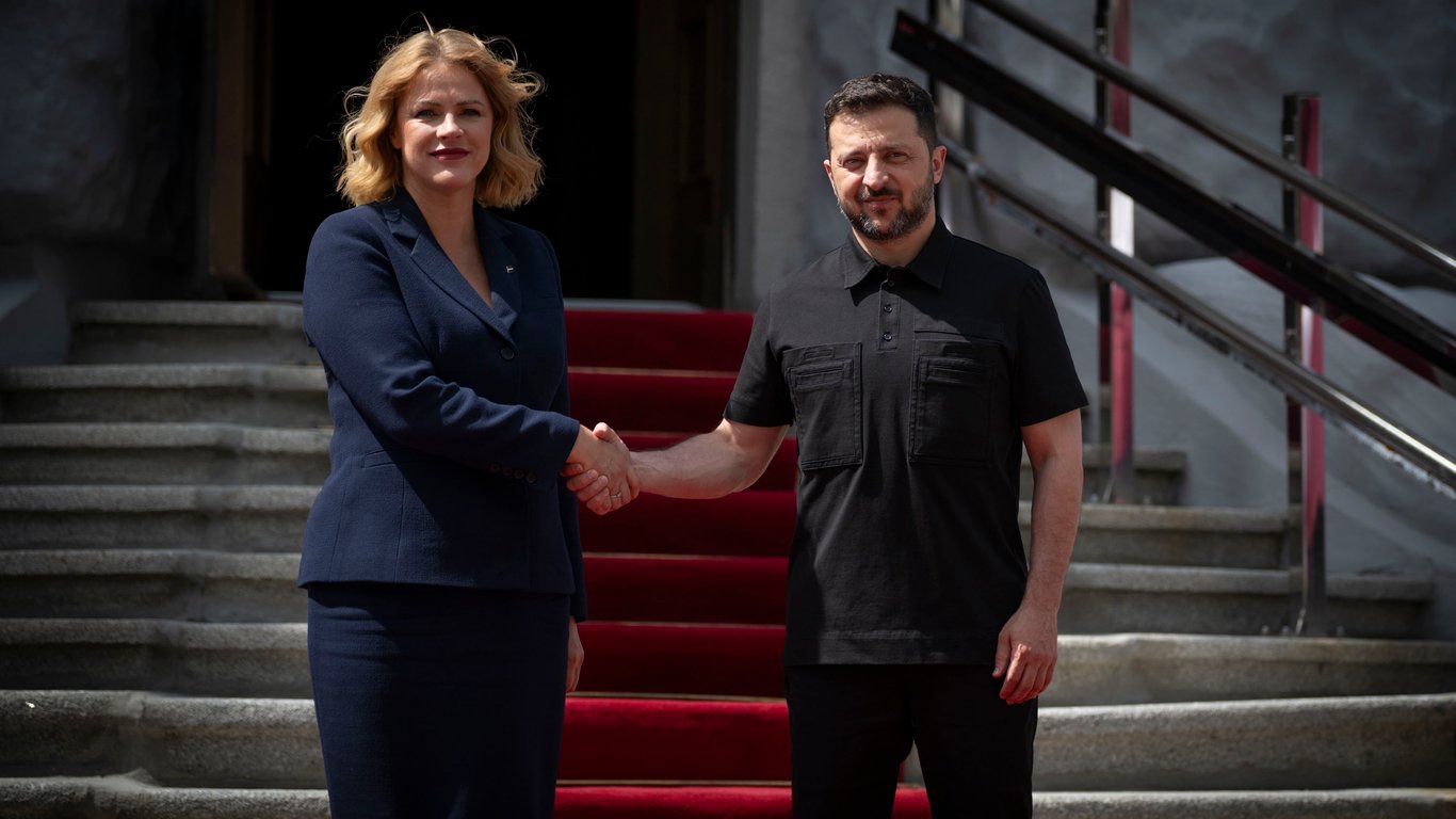 Verteidigungshilfe - Selenskyj traf sich mit der Ministerpräsidentin Lettlands